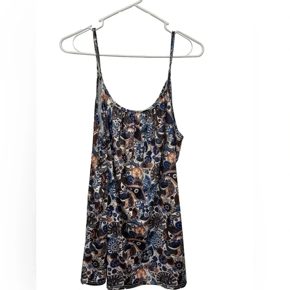 Amazon multicolored patterned spaghetti strap tank NWOT. Size XL
